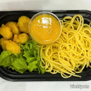 Garlic Butter Chicken Ball Spaghetti