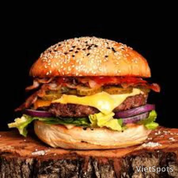 Burger phô mai thịt xông khói (C)