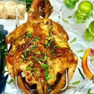 Gà nướng muối ớt lá chanh