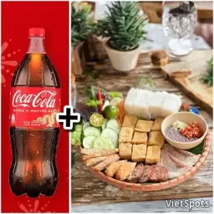 Bún đậu đầy đủ + coca cola