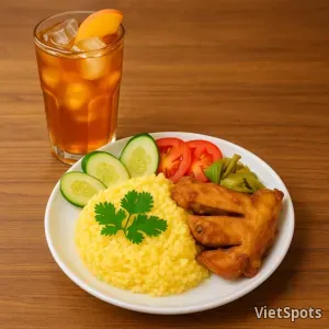 ガーリックヌクマムチキンライス（むね）＋ピーチティーコンボ