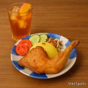カリカリチキン(4分の1)ライス＋ピーチティーコンボ
