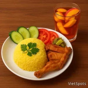 ガーリックヌクマムチキンライス（もも）＋ピーチティーコンボ