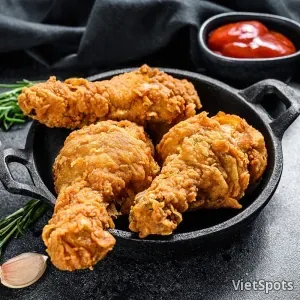 Жареная куриная голень