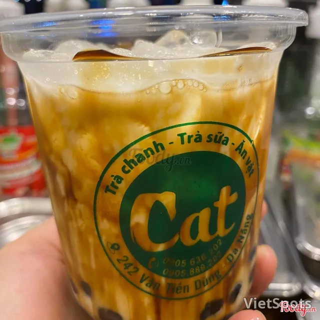 นมสดมัทฉะไข่มุกน้ำตาลดำ