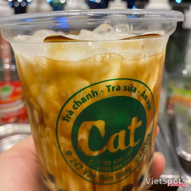 นมสดไข่มุกน้ำตาลดำ ท็อปปิ้งไข่บรูเล่