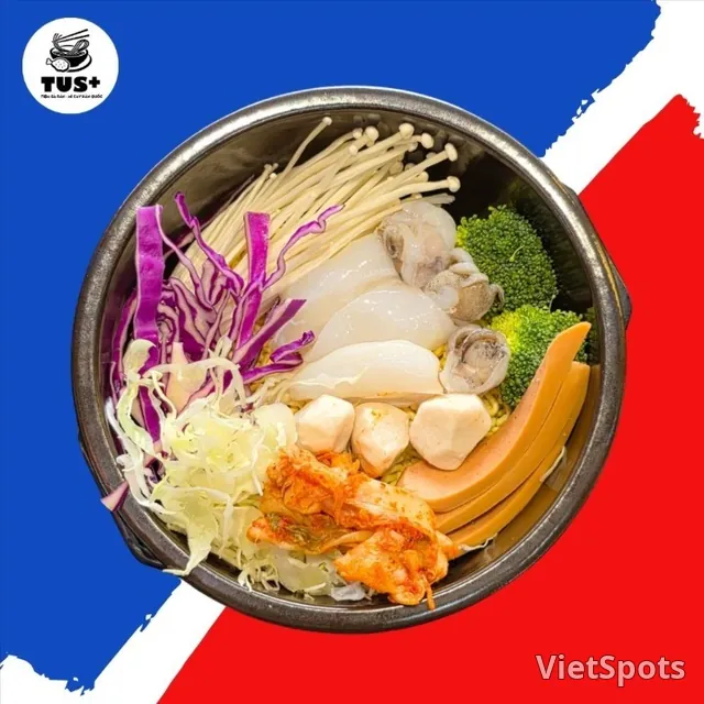 생오징어 매운 라면