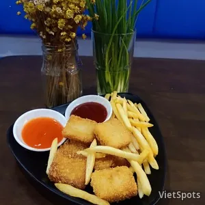 Рыбные наггетсы + картофель фри + напиток
