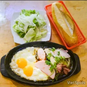 Special Fried Eggs: 2 eggs, cha, sausage, bacon, egg sauce