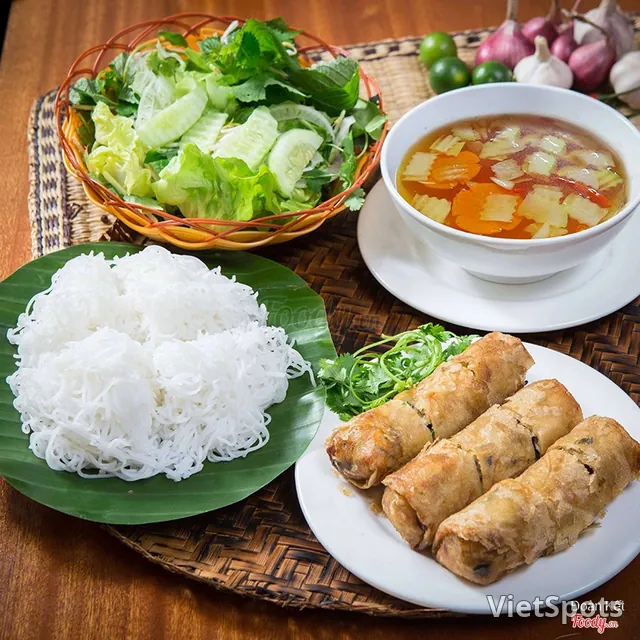 Rice Noodles with Hanoi Spring Rolls
