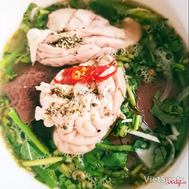 เลือดหมูนึ่ง + เครื่องในหมู + สมองหมู