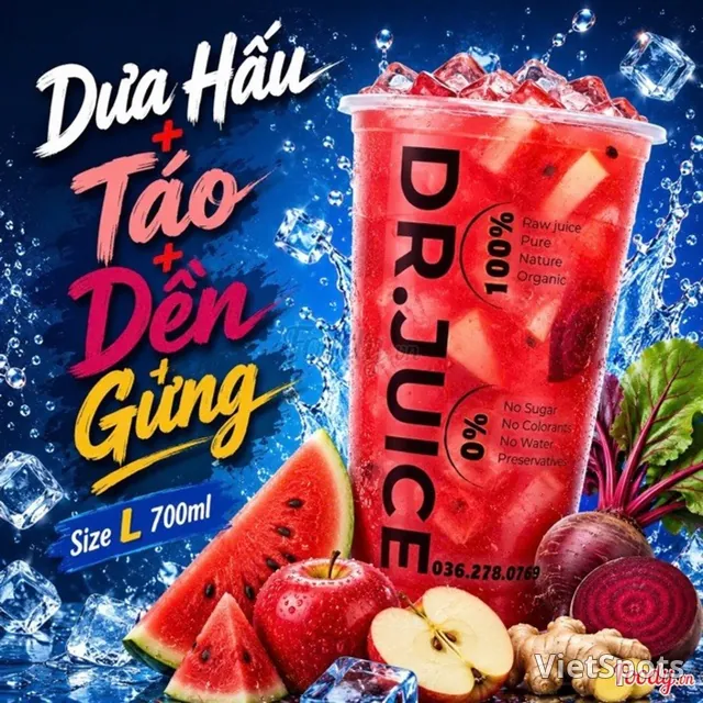 西瓜 + 蘋果 + 甜菜根 + 薑