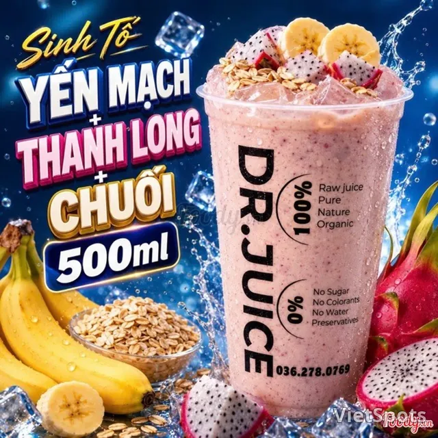 燕麥香蕉火龍果冰沙
