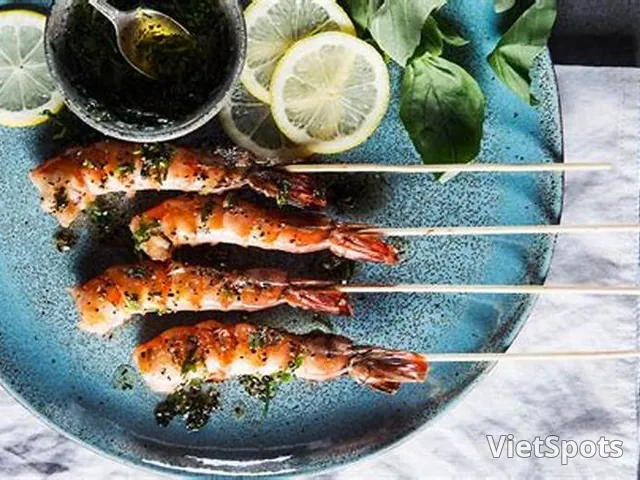 이탈리아식 매콤 소스 새우 꼬치구이 300gr