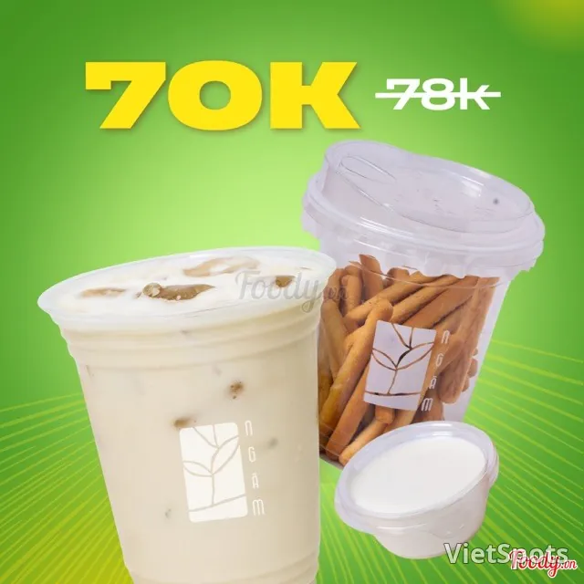 ชุดชานม + ขนมปังแท่ง