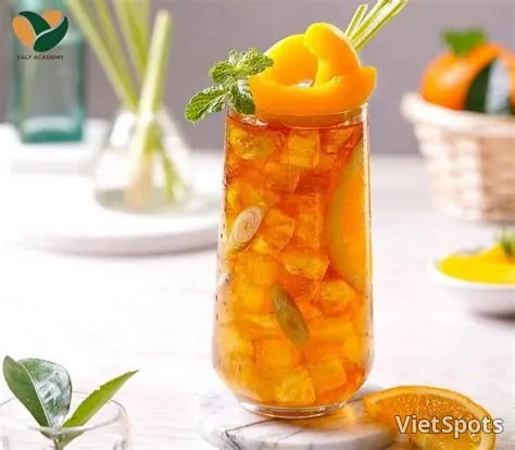 香橙柠檬草蜜桃茶