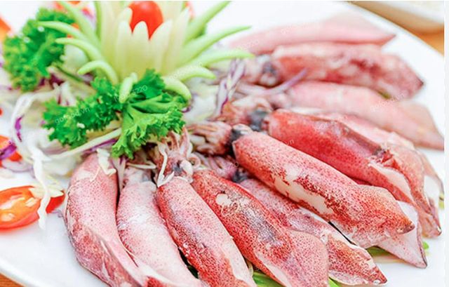 13 Mực hấp hành gừng
