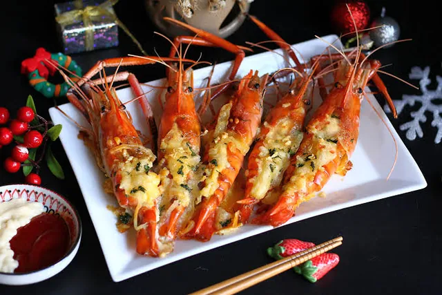 Tôm sú nướng phô mai