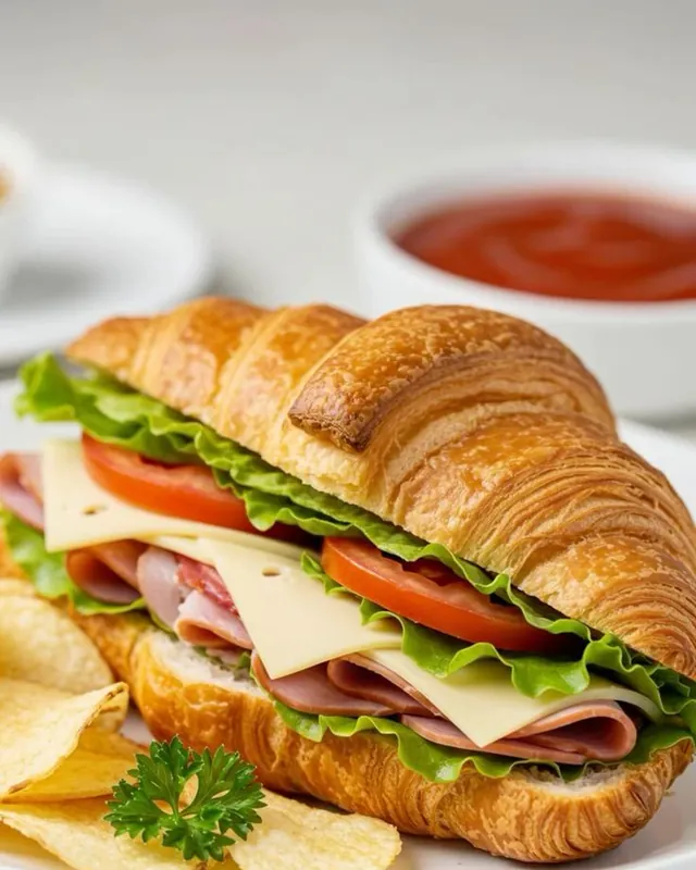 Sandwich croissant + Americano lớn (nóng/đá)