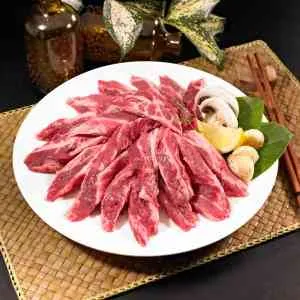 Thịt sườn bò tươi (2 người) + Trứng hấp + Bánh kimchi + Món phụ