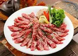 Thịt sườn bò ướp (2 người) + Trứng hấp + Bánh kimchi + Món phụ