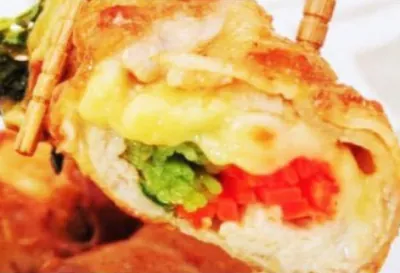Cuộn thịt heo phô mai nướng