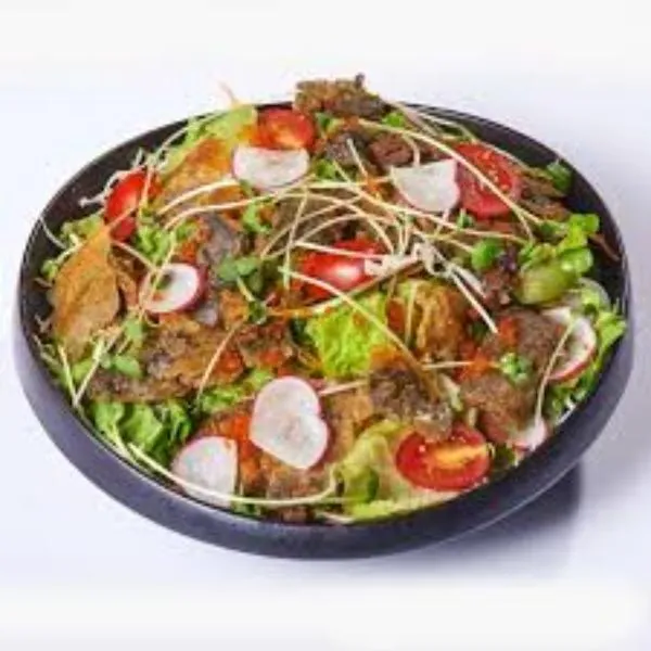 Salad da cá hồi chiên giòn