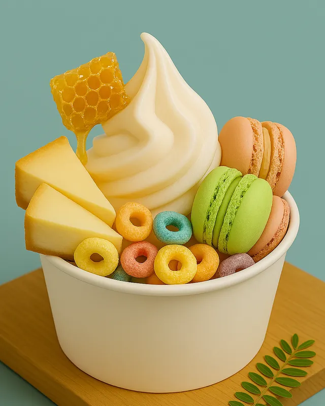 ★Combo đề xuất★ Kem sữa chua + (Honeycomb Honey + Cheesecake + Mini Macaron + Fruit Ring)