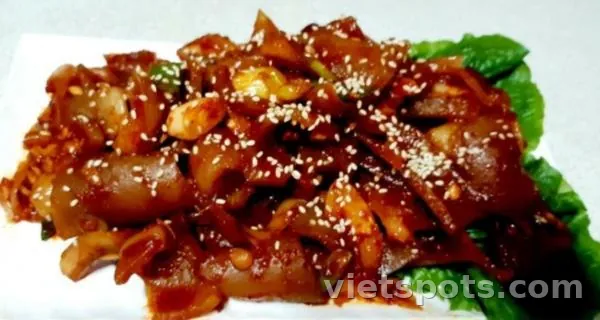 Da heo xào rau củ