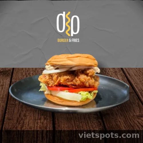 Burger gà đùi tỏi