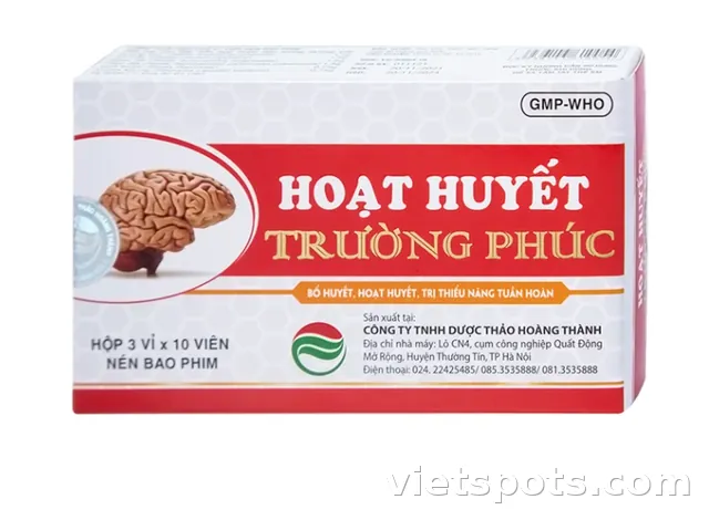 Thuốc Hoạt Huyết Trường Phúc giúp hoạt huyết, trị thiếu năng tuần hoàn (3 vỉ x 10 viên)