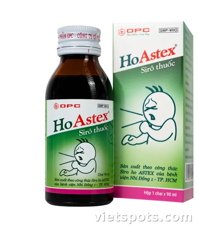 Siro HoAstex OPC điều trị ho, giảm ho trong viêm họng, viêm phế quản (90ml)