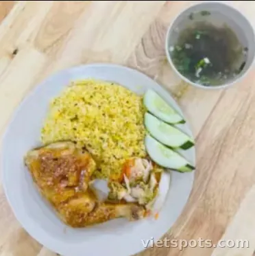 Combo Cơm gà ĐÙI LỚN sốt mắm tỏi + Pepsi