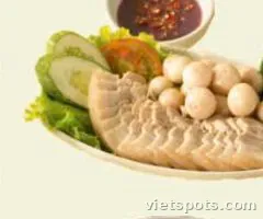 Thịt luộc + cà pháo mắm tôm