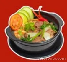Cơm thố bò xào lăn