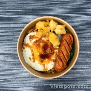 Mì trộn gà viên xx ốpla
