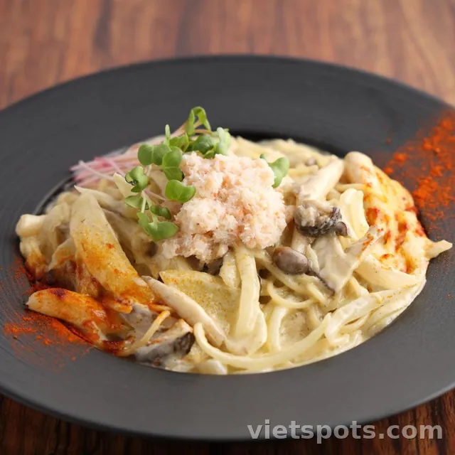 Mỳ Ý Ghẹ & Nấm Sốt Miso