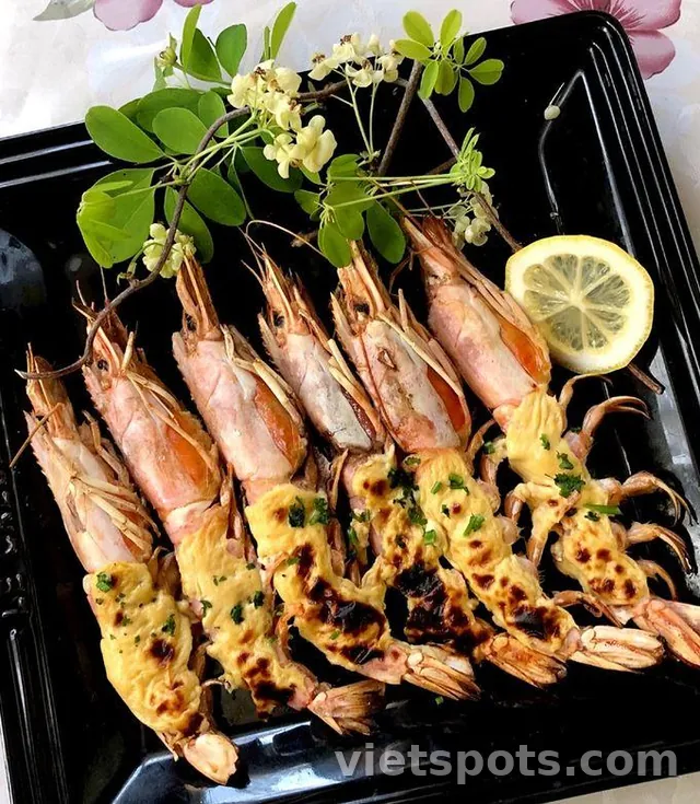 Tôm Sú Nướng Sốt Phô Mai Miso