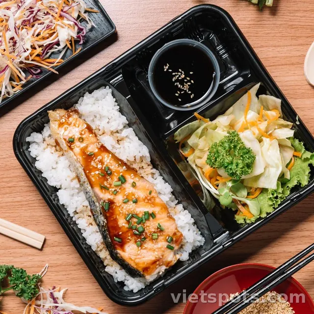 Cơm Cá Hồi Sốt Miso