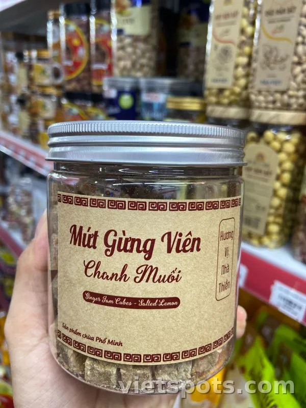 Gừng ngâm đường với chanh mặn (lập phương) 225g