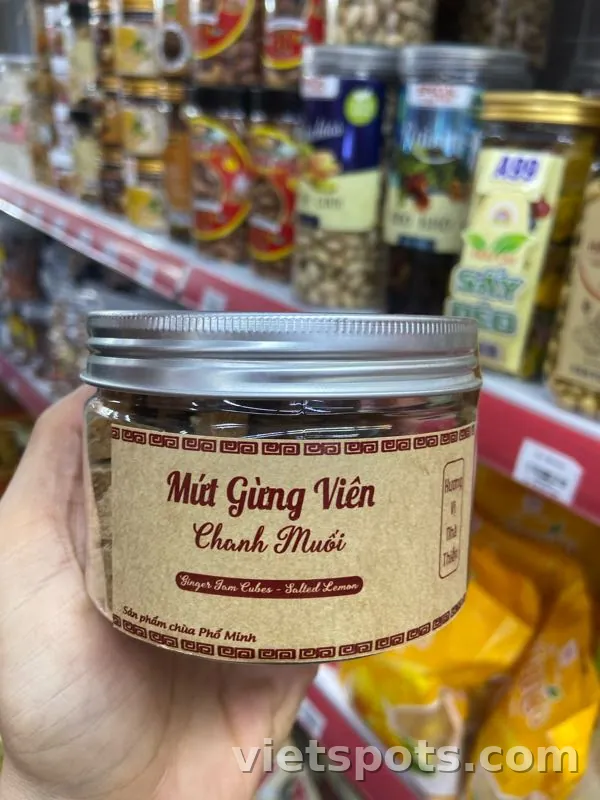 Gừng kẹo với chanh muối (khối) 120g