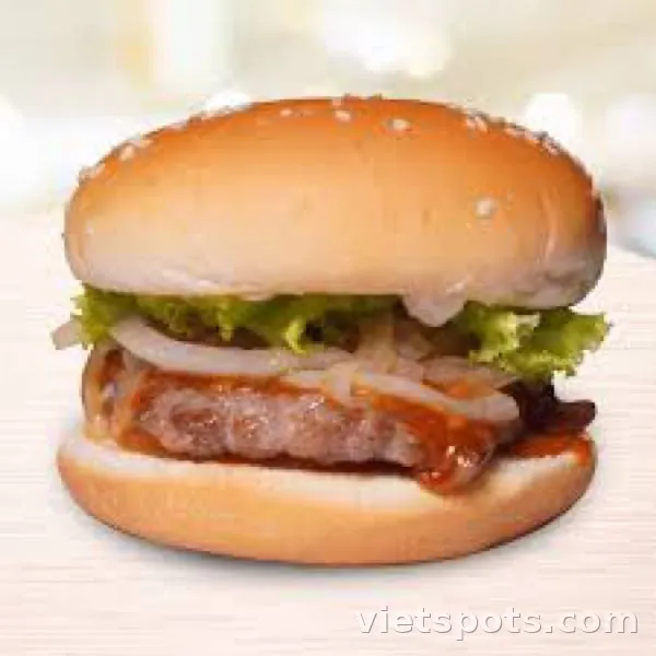 Burger bò ba chỉ kiểu Mỹ