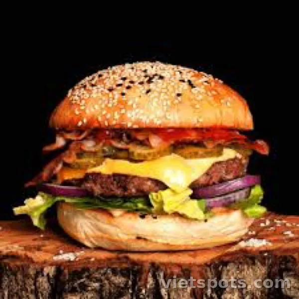 Burger phô mai thịt xông khói (C)