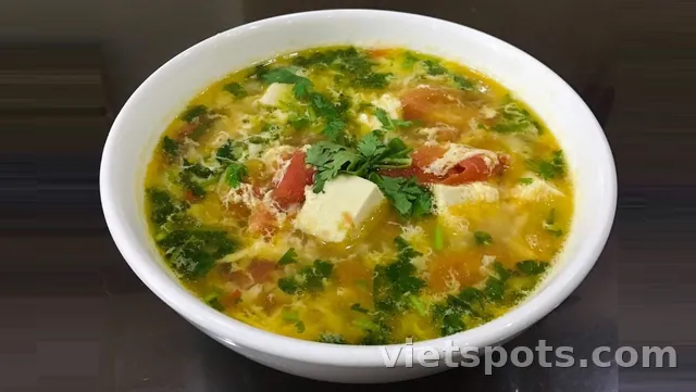 Canh Cà Chua Trứng Đậu Hũ