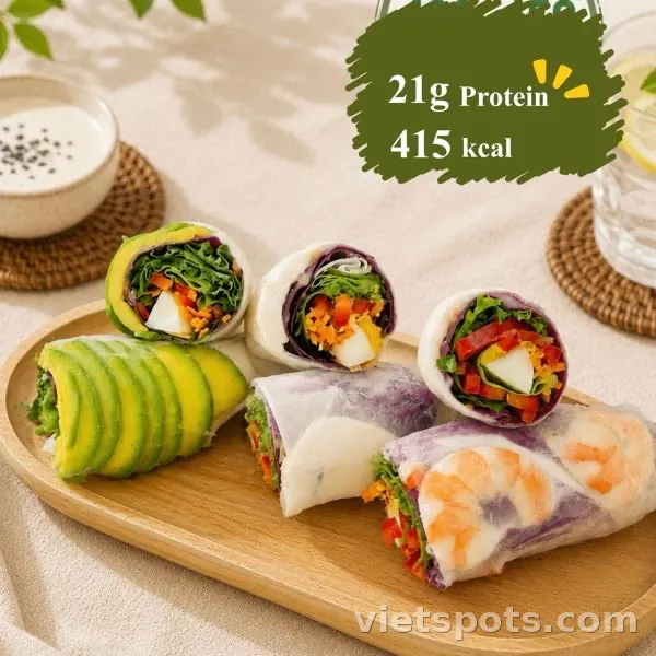 Cuốn salad cầu vồng