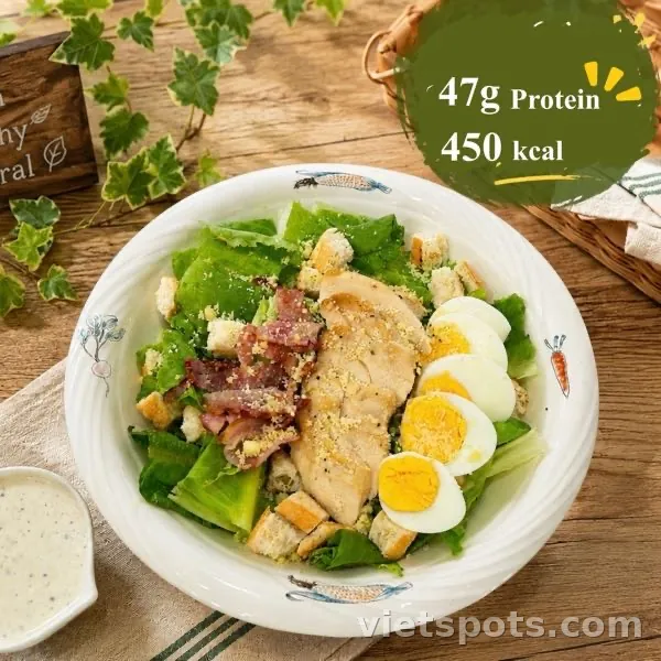 Salad Caesar gà