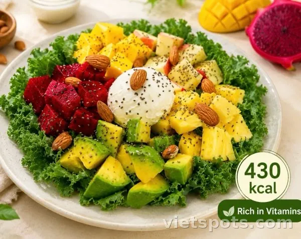 Salad cải kale trái cây & sữa chua Hy Lạp