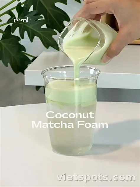 Coco matcha cheese foam