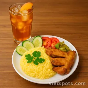 Combo Cơm Gà Mắm Tỏi Ức + Trà Đào