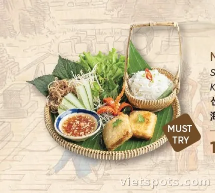 Nem Cua Bể Ăn Kèm Bún Tươi & Rau Sống